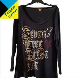 Reduced!  Seven 7 Black L/S T-Shirt Size 14/16